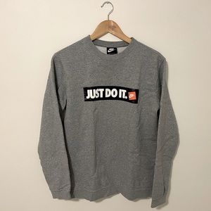 Nike Heather Grey ‘Just Do It’ Crewneck Sweater
